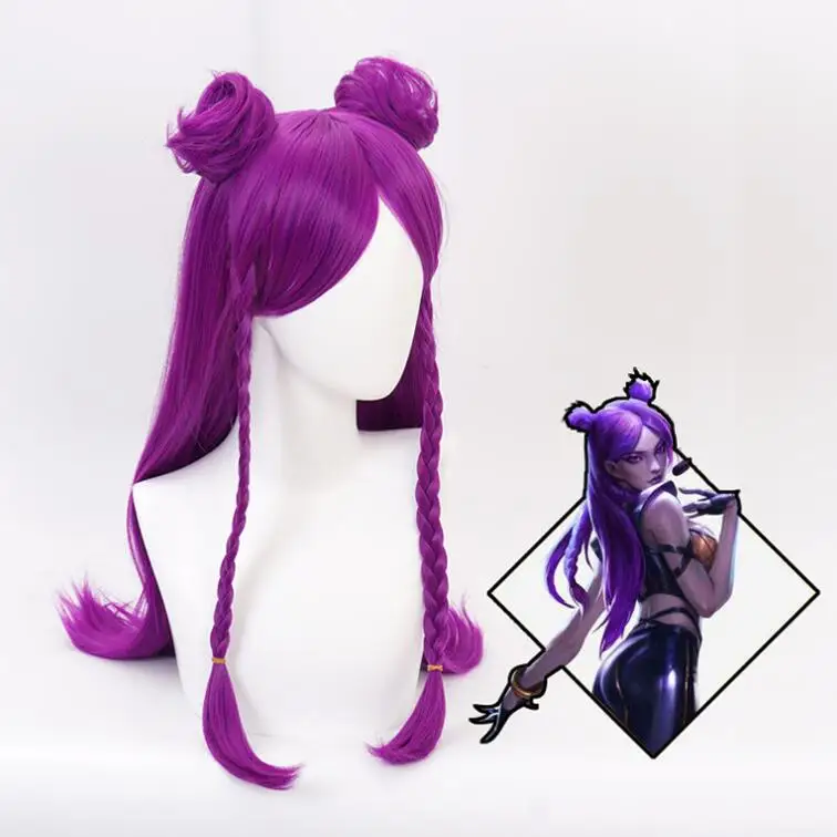 Парик для косплея из игры KDA K/DA Ahri парик лисьей шерсти 70 см с ушками Акали Эвелинн