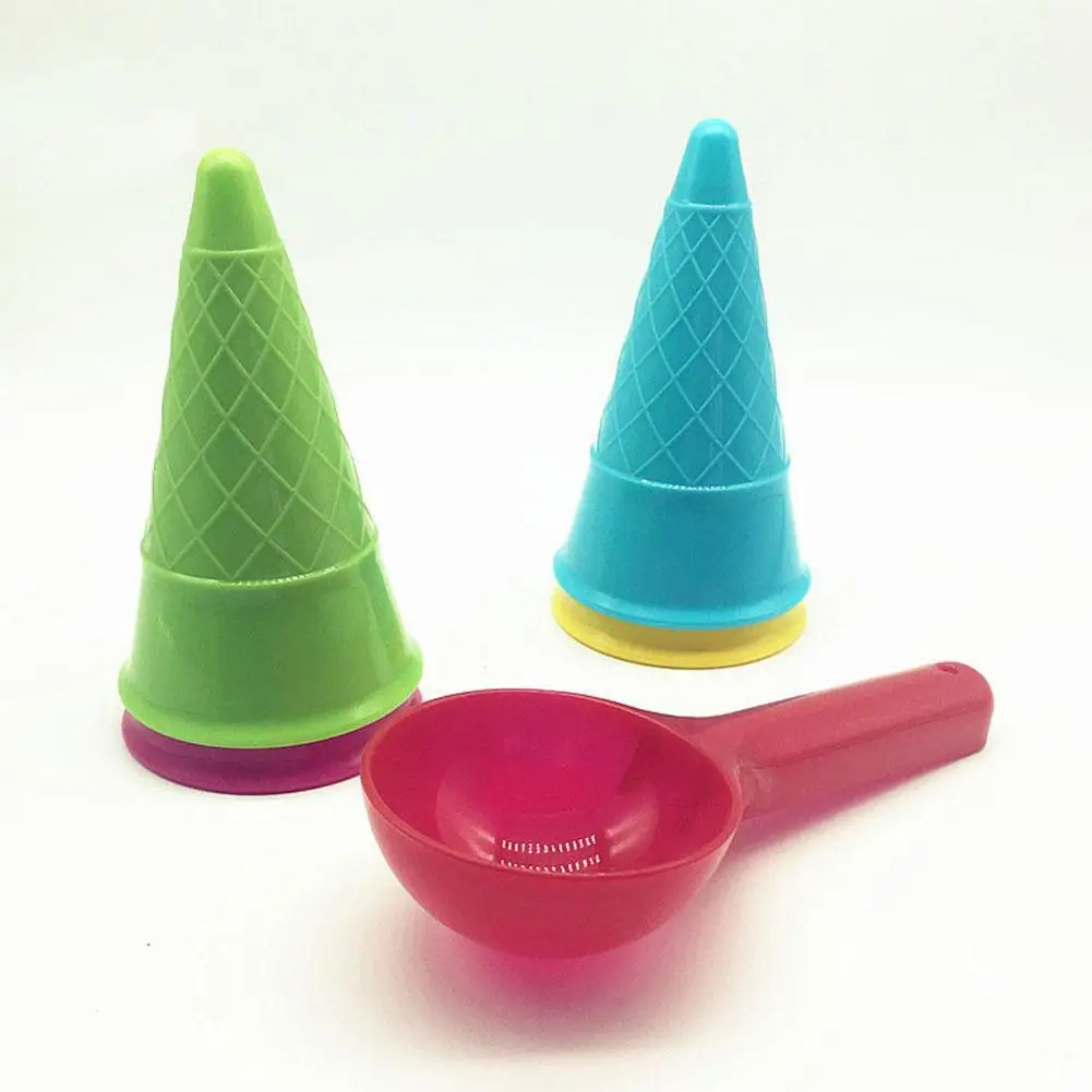 5 Pcs/lot Cute Ice Cream Cone Scoop Sets Beach Toys Sand Toy For Kids Children Educational Montessori Summer Play Set Game Gift | Игрушки и