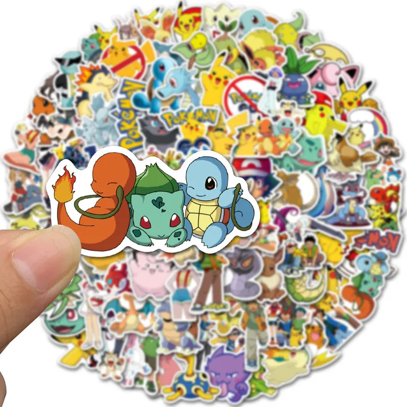 103050100pcs pokemons anime stickers luggage skateboard phone laptop moto bicycle wall guitar sticker diy waterproof toy free global shipping