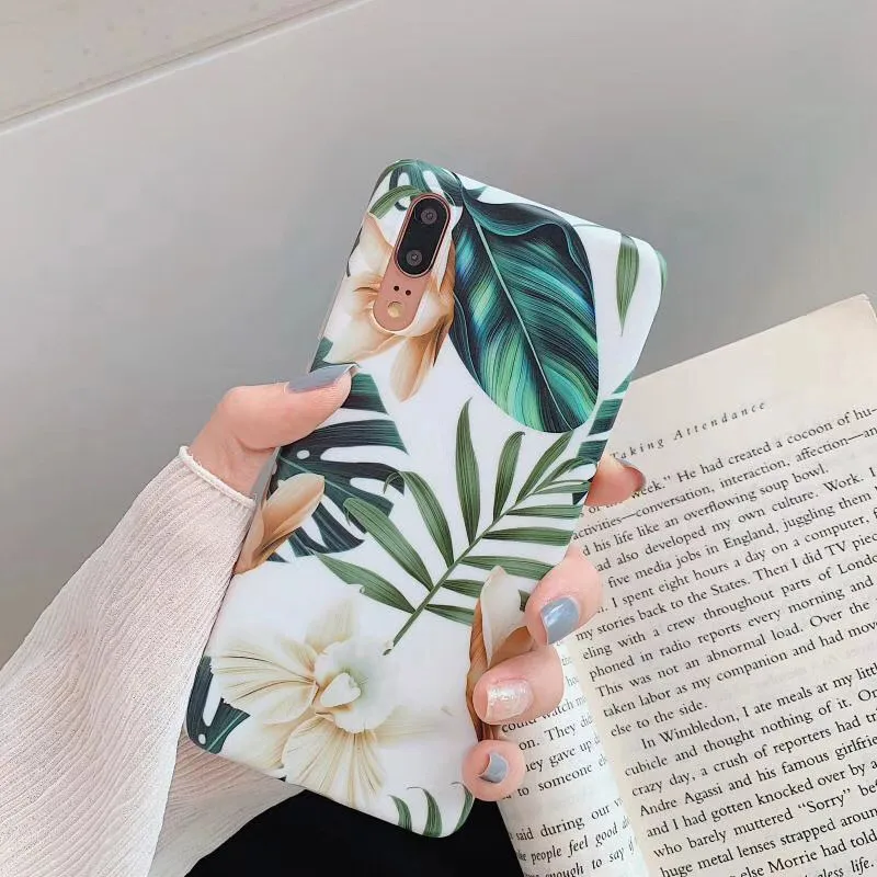 1 Чехол для телефона s для huawei P20 P30 Pro Lite, матовый чехол с листьями и цветами, чехол из ТПУ для huawei Mate20 Pro Lite Nova 3e 4e, чехлы для задней панели - Цвет: 1