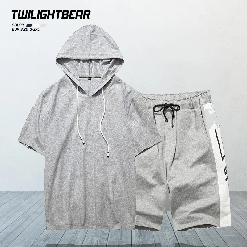 Летний Trucksuit мужские толстовки набор спортивная одежда костюм оверсайз хлопок