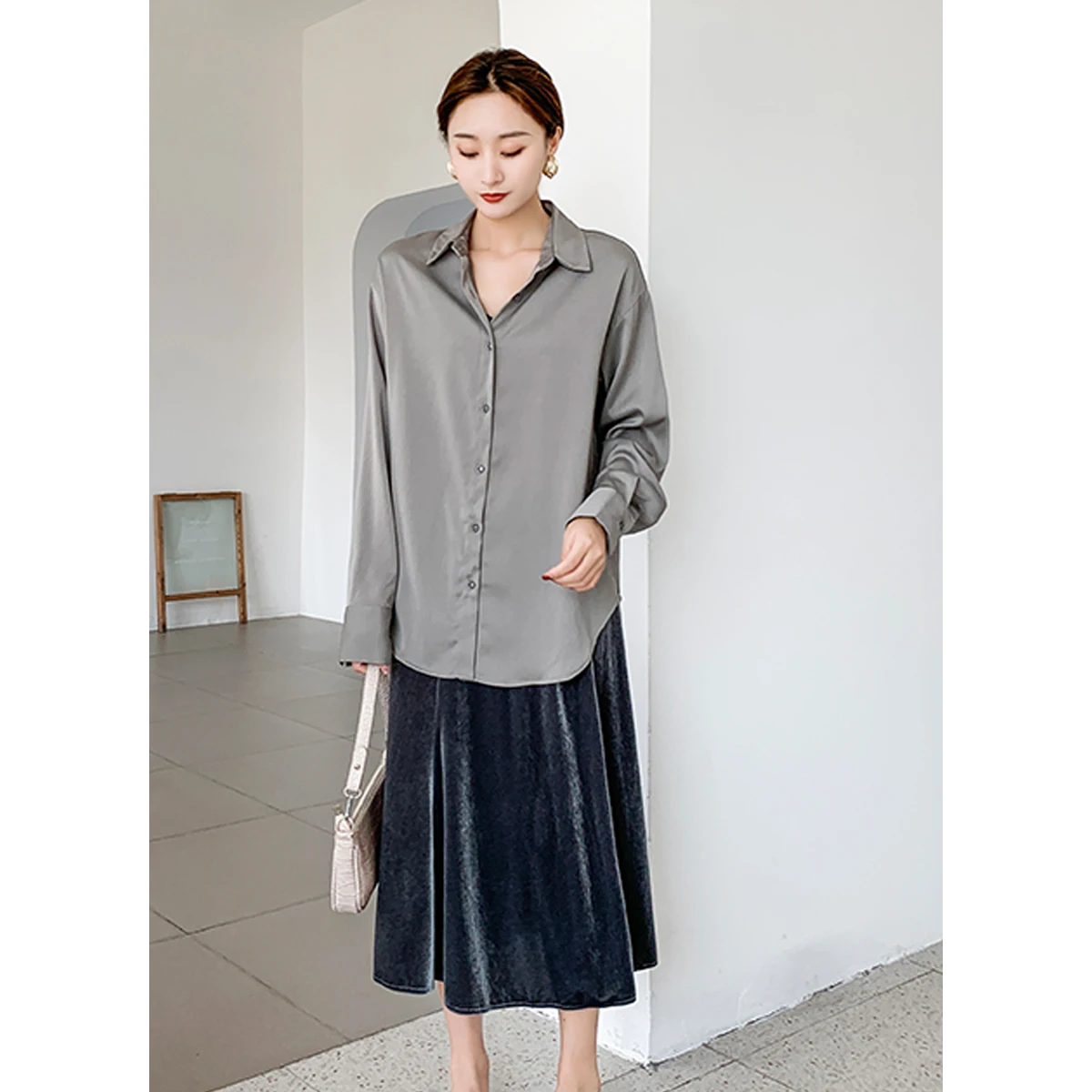 Женская Повседневная рубашка Fv6914 в корейском японском стиле Осень-зима 2019 |