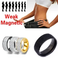 stainless steel ring for men women couple weak magnetic rings power therapy magnets lovers gift weight lose health care jewelry