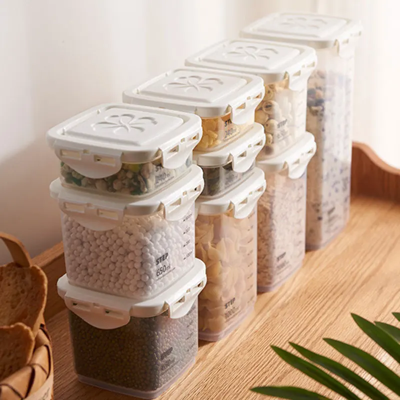 Свежие Герметичные банки со шкалой кухонная банка для хранения продуктов