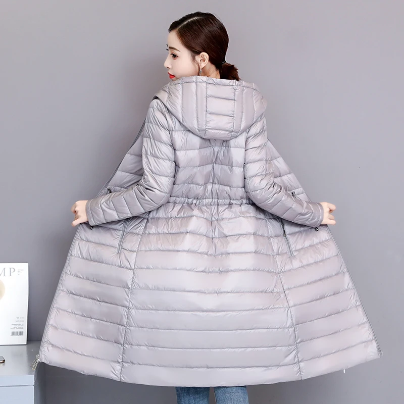 Коллекция 2019 года свободные пуховые куртки для девочек длинное Свободное пальто