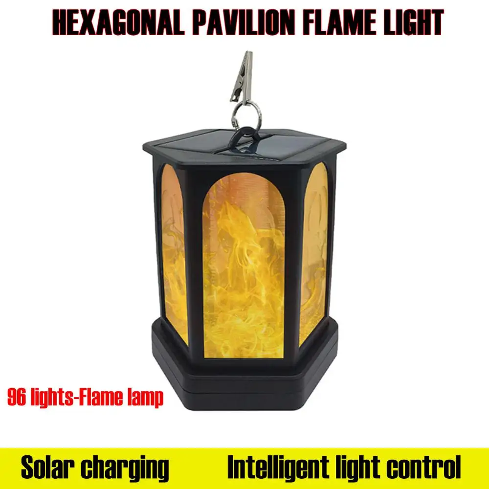 Шестигранные фонарики на солнечной батарее 96 светодиодный уличный садовый