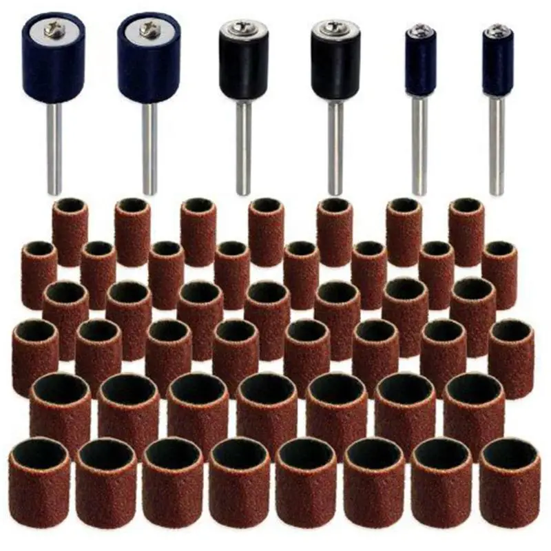 Jumbo 51pc шлифовальный набор барабанов подходит для Dremel включает резиновые оправки