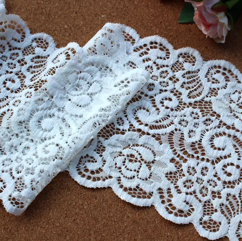 1 метр Высококачественная Белая черная Толстая эластичная кружевная ткань