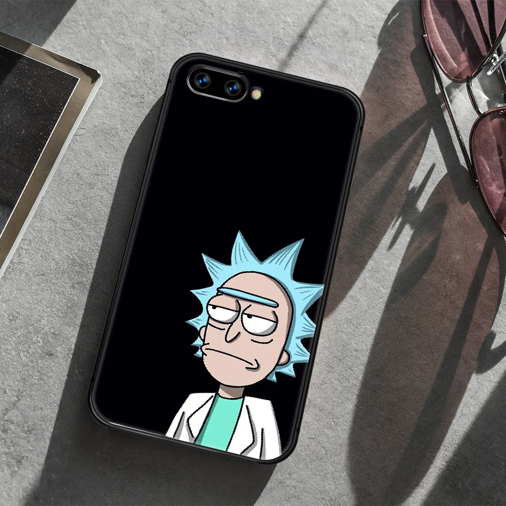 

Cartoon Rick Anime Morty Phone Case Cover Hull For HUAWEI honor 7a 8 8s 8a 8x 9 9x 10 20 i Lite Pro black Cover Tpu Cell Fashion