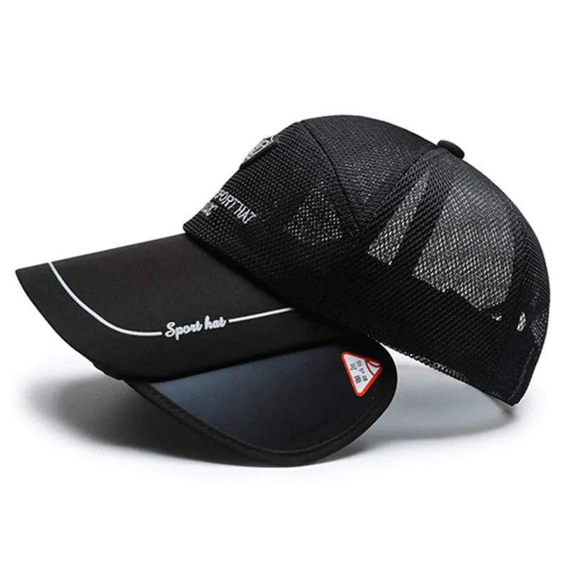 

XdanqinX 2020 Summer New Mesh Hat Breathable Mesh Baseball Caps Men Fishing Cap Women's Novelty Wide Visor Sports Cap Beach Hats