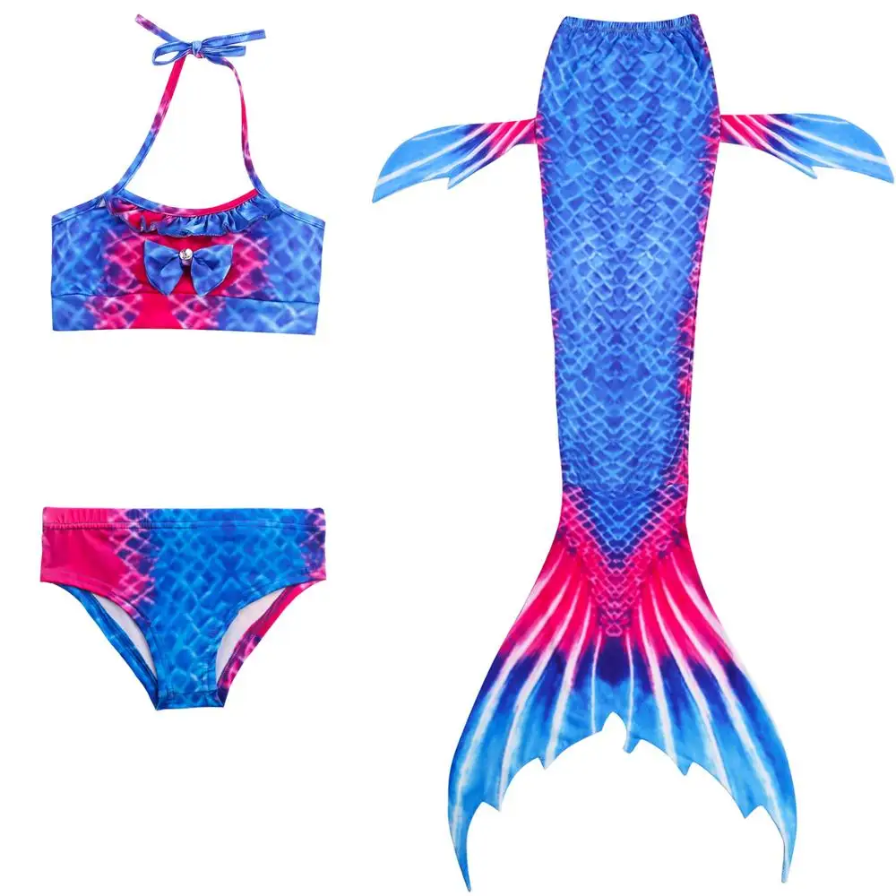 Детский купальный костюм для плавания с хвостиками русалки девочек Русалка