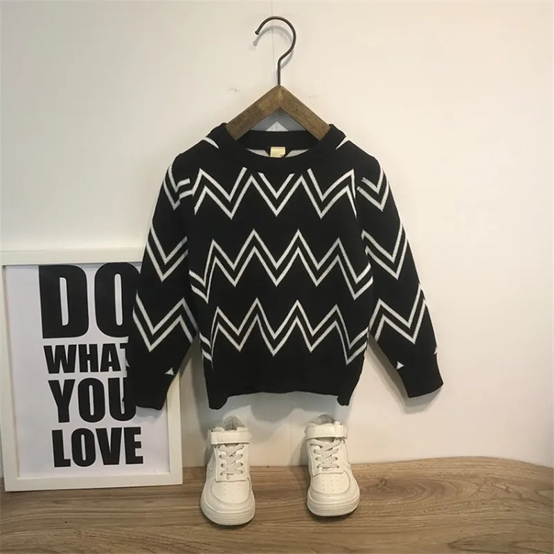 Вязаный свитер для мальчика Осенний пуловер с длинными рукавами Повседневный