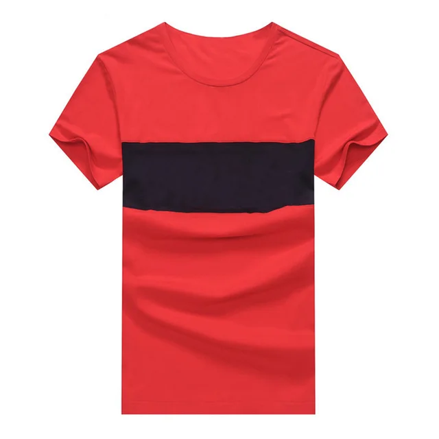 

Summer Colorblock Men's big horse short-sleeved t-shirt homre 100%cotton short sleeve Casual O-Neck Short t shirt for homme