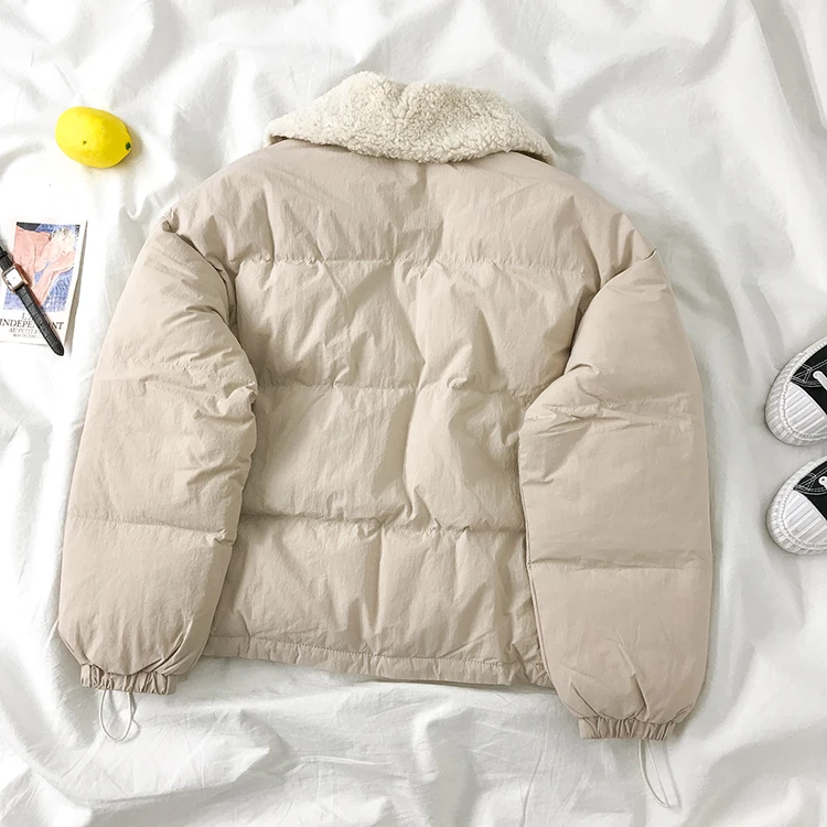 

New Fairy Padded Coat Cotton Jacket Women 2021 Winter cute Horn Buckle loose and thin long-sleeved Jacket top Fashion Trend