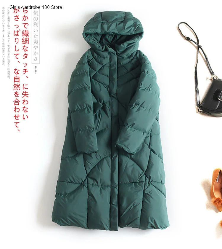 

Autumn and winter women's long-sleeved mid-length pocket zipper cotton-padded coat