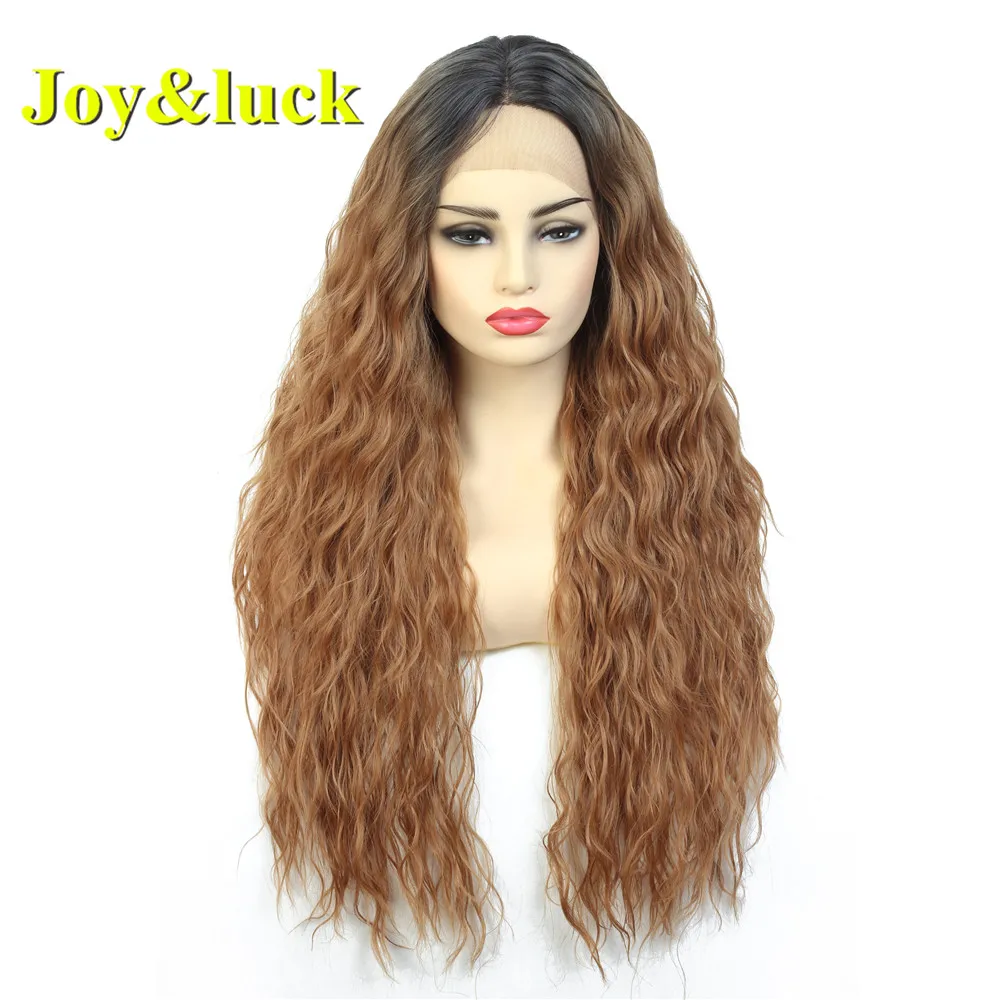 Женский длинный парик Joy &amp luck 24 дюйма со светлыми кружевами спереди кудрявые