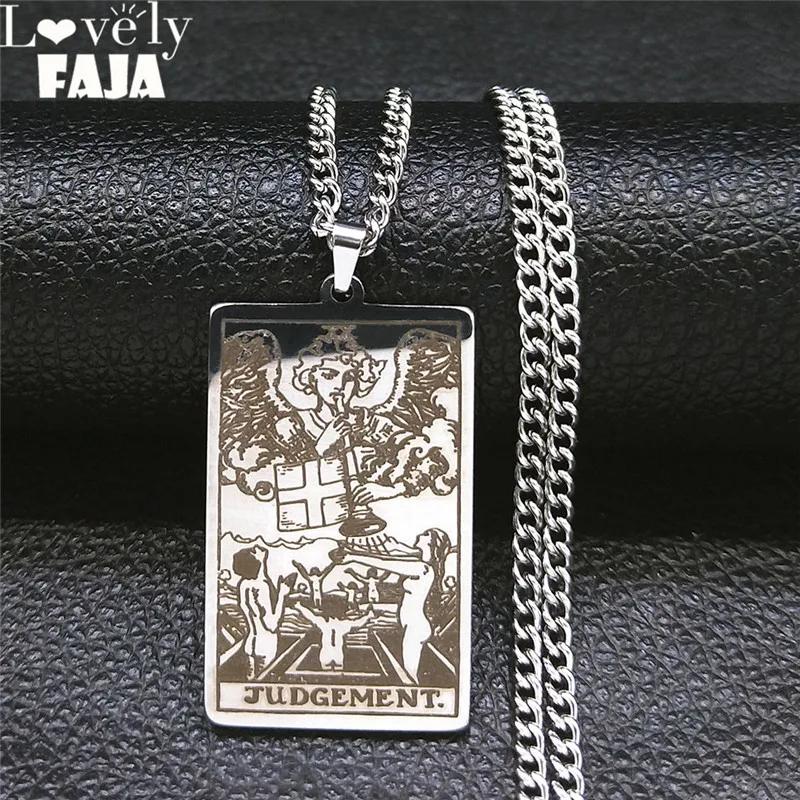 

Stainless Steel THE YYORD Long Necklaces for Women/Men Silver Color Pendants Necklaces Amulet Jewelry chaine collier XH140S03