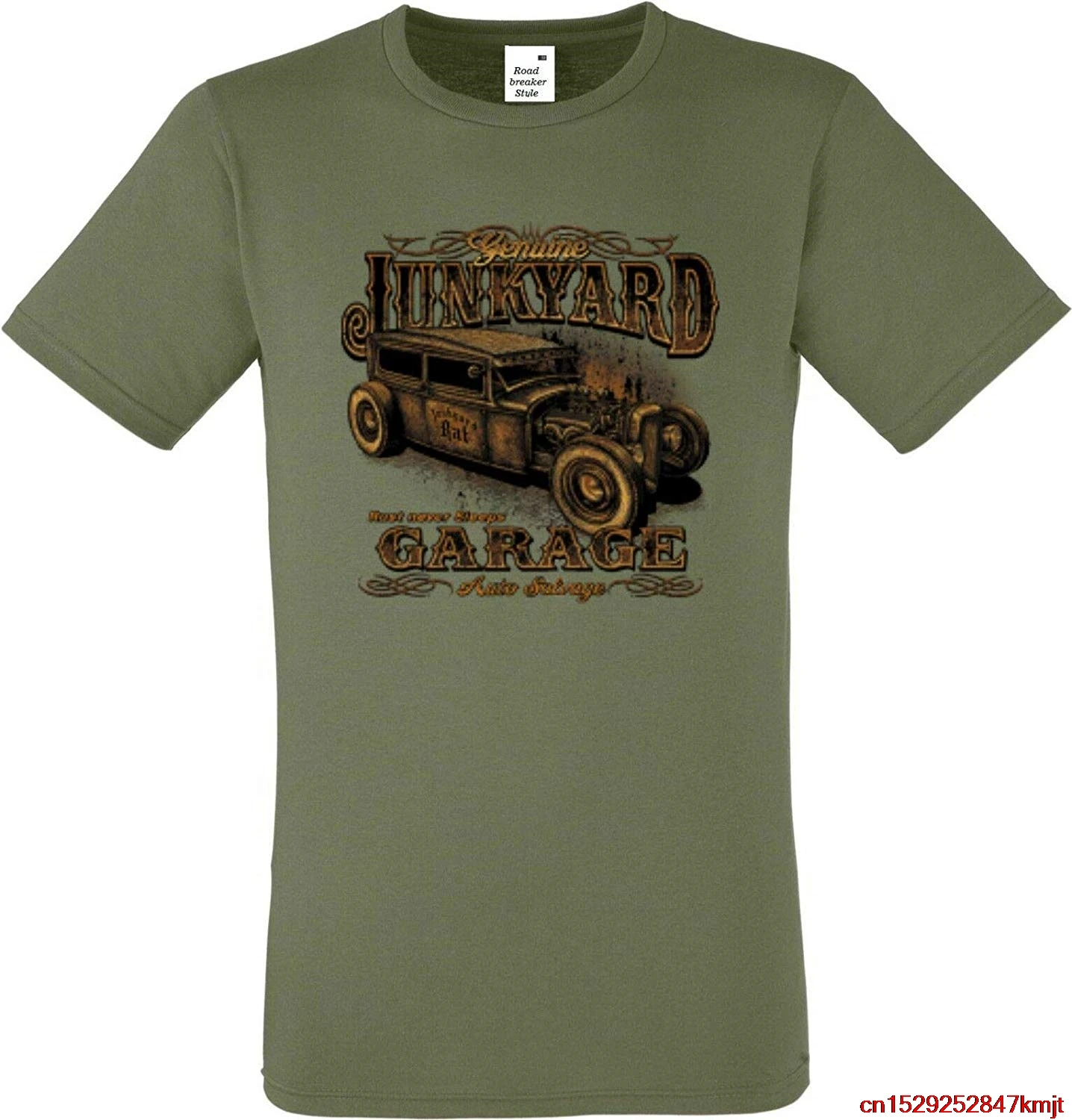 Зеленая футболка v8 Hot Rod US Car &amp ཮ стильная модель Junkyard Garage Унисекс Мужская и