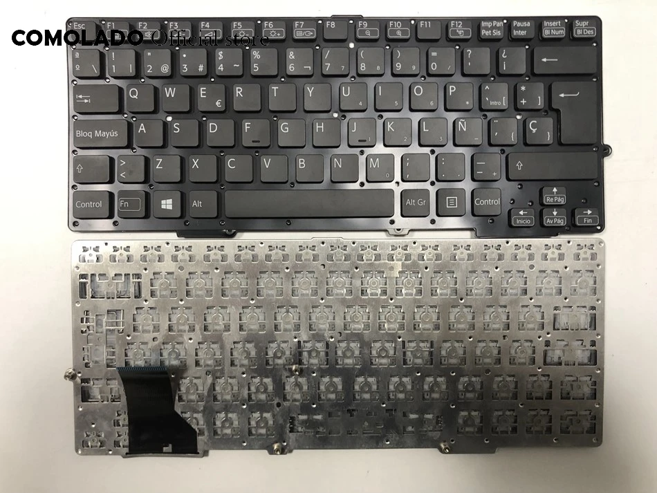 SP SPAIAN Keyboard For SONY black SVS13 SVS1311 SVS131 SVS13118 SVS13128 Without Frame&ampbacklit(Just Caps No Backpaper) Sp Layout |