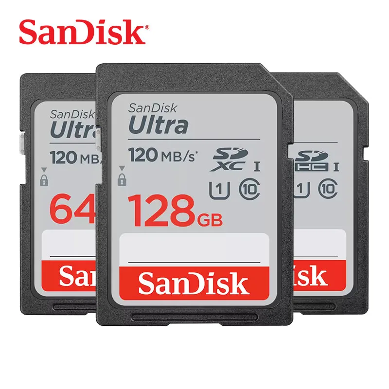 

SanDisk Ultra Memory Card SDHC/SDXC SD Card Class10 16GB 32GB 64GB 128GB Cards C10 UHS-I 120MB/s Flash Card for Full HD Camera