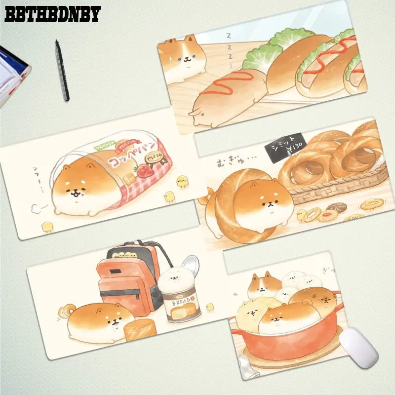 

BBTHBDNBY Cute Shiba Inu Bread Cute Rubber Mouse Durable Desktop Mousepad Size for mouse pad Keyboard Deak Mat for Cs Go LOL