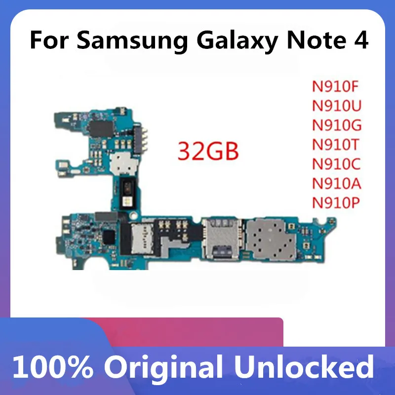 32 Гб оригинальная разблокированная материнская плата для Samsung galaxy note 4 N910F sm