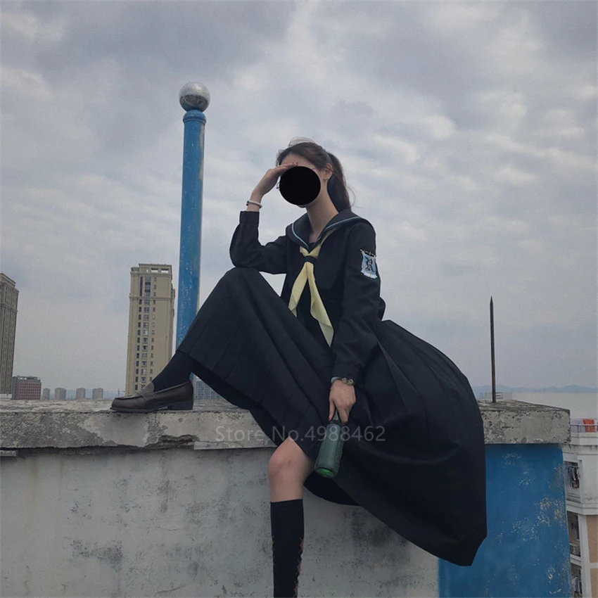 Юбка для девочек с эластичным поясом школьная форма в японском стиле однотонный