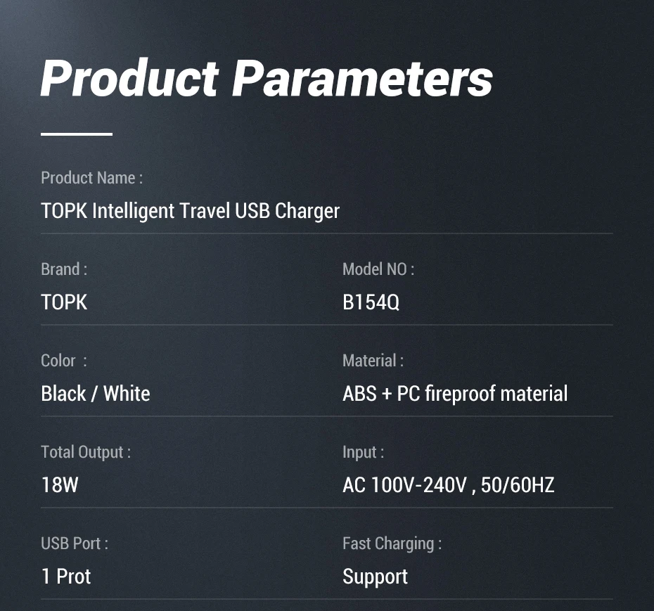 TOPK B154Q Quick Charge 3,0 USB зарядное устройство QC3.0 быстрое зарядное устройство USB зарядка для телефона адаптер с европейской вилкой для iPhone samsung Xiaomi huawei