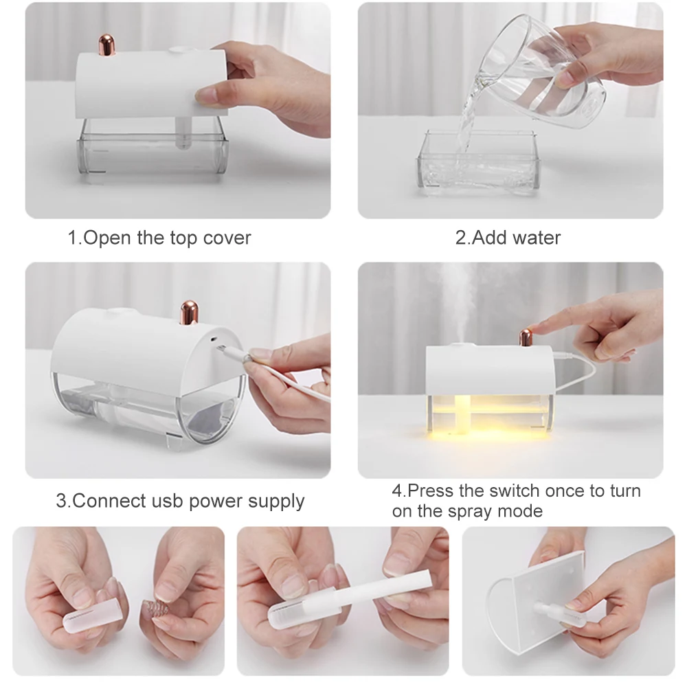 250 мл Портативный Форма дизайн увлажнитель воздуха с теплые зарядка через usb