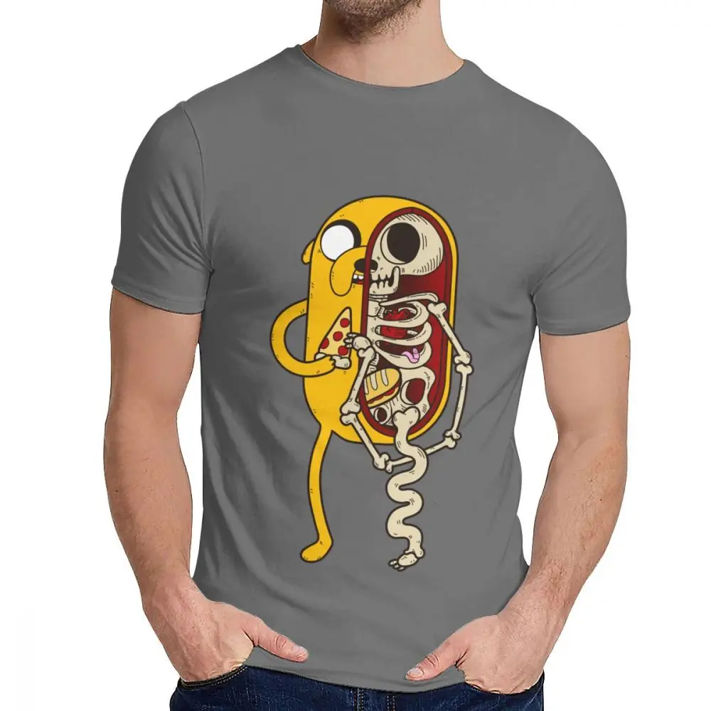 Темно-серый Мужская футболка Adventure Time хорошая хлопковая Новая мужская Винтажная футболка с круглым вырезом - Цвет: Темно-серый