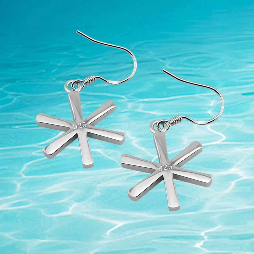 Женские корейские серьги со снежинками из стерлингового серебра 925 пробы|earring