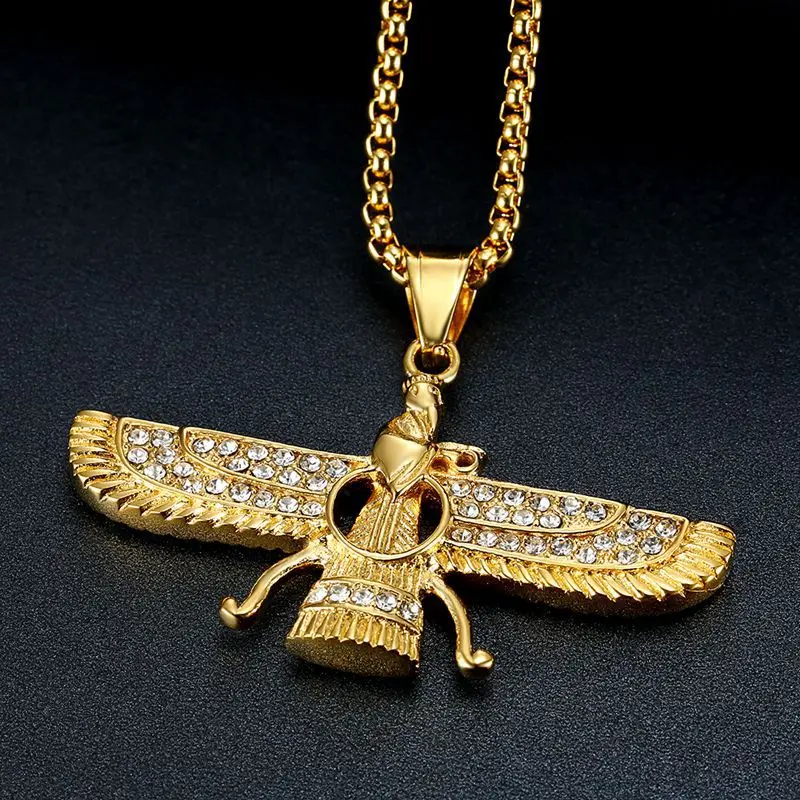 Цепочка мужская из нержавеющей стали кулон в стиле хип-хоп иранский фаравигар