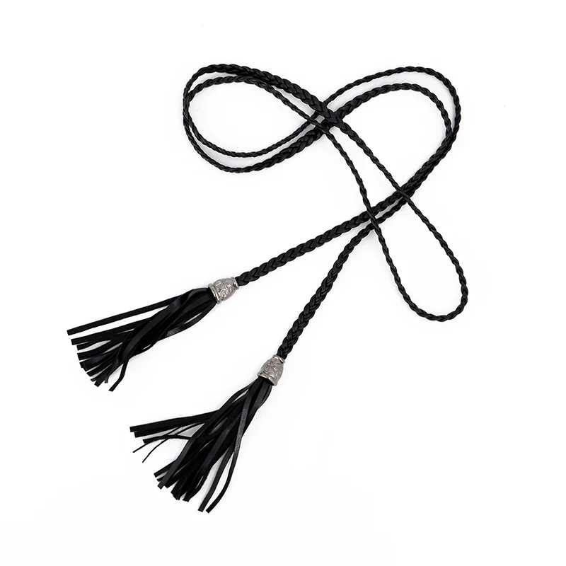 Ремень из искусственной кожи Женский Длинный дизайнерский плетеный пояс с