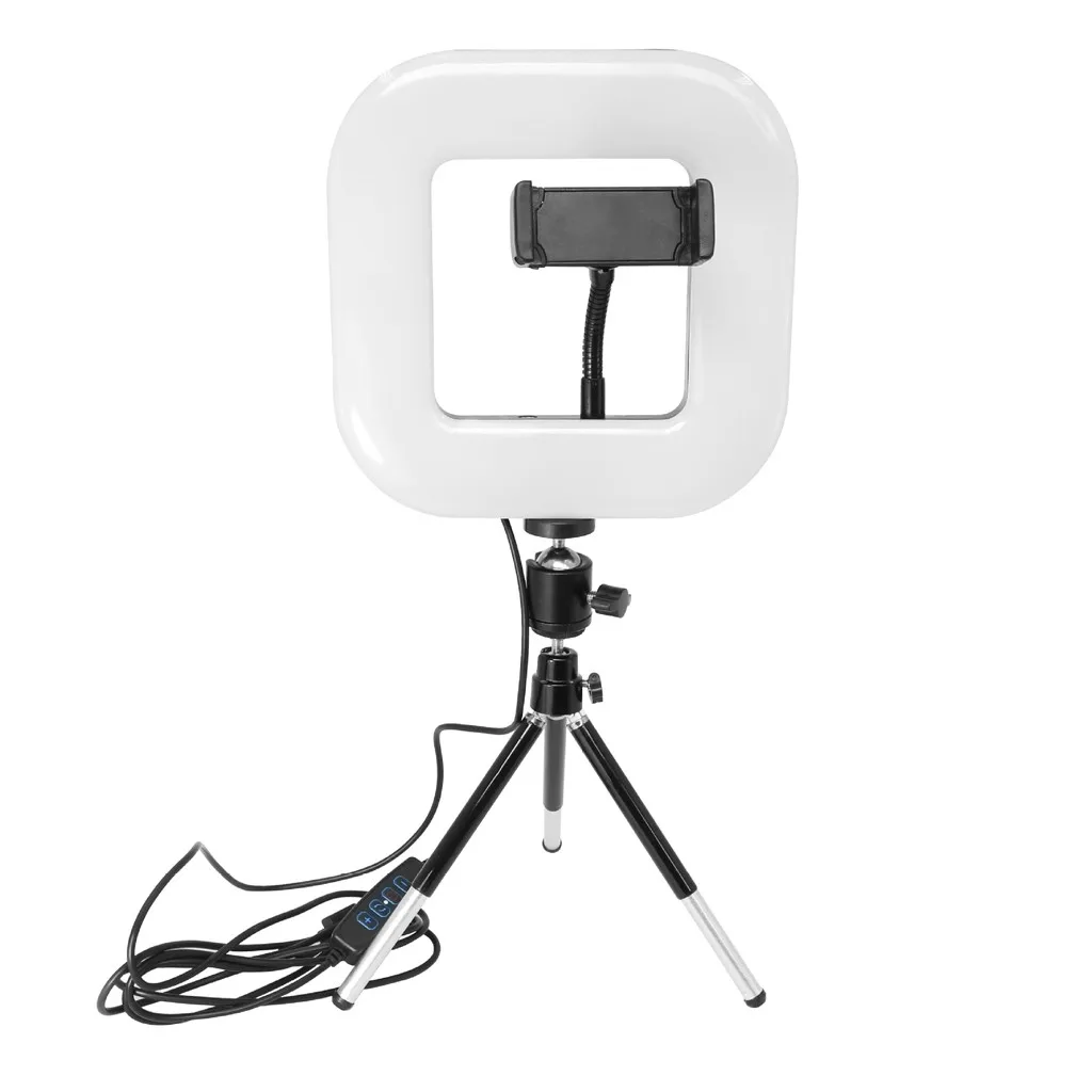 Светодиодный квадратный кольцевой светильник для селфи с нескользящим мини