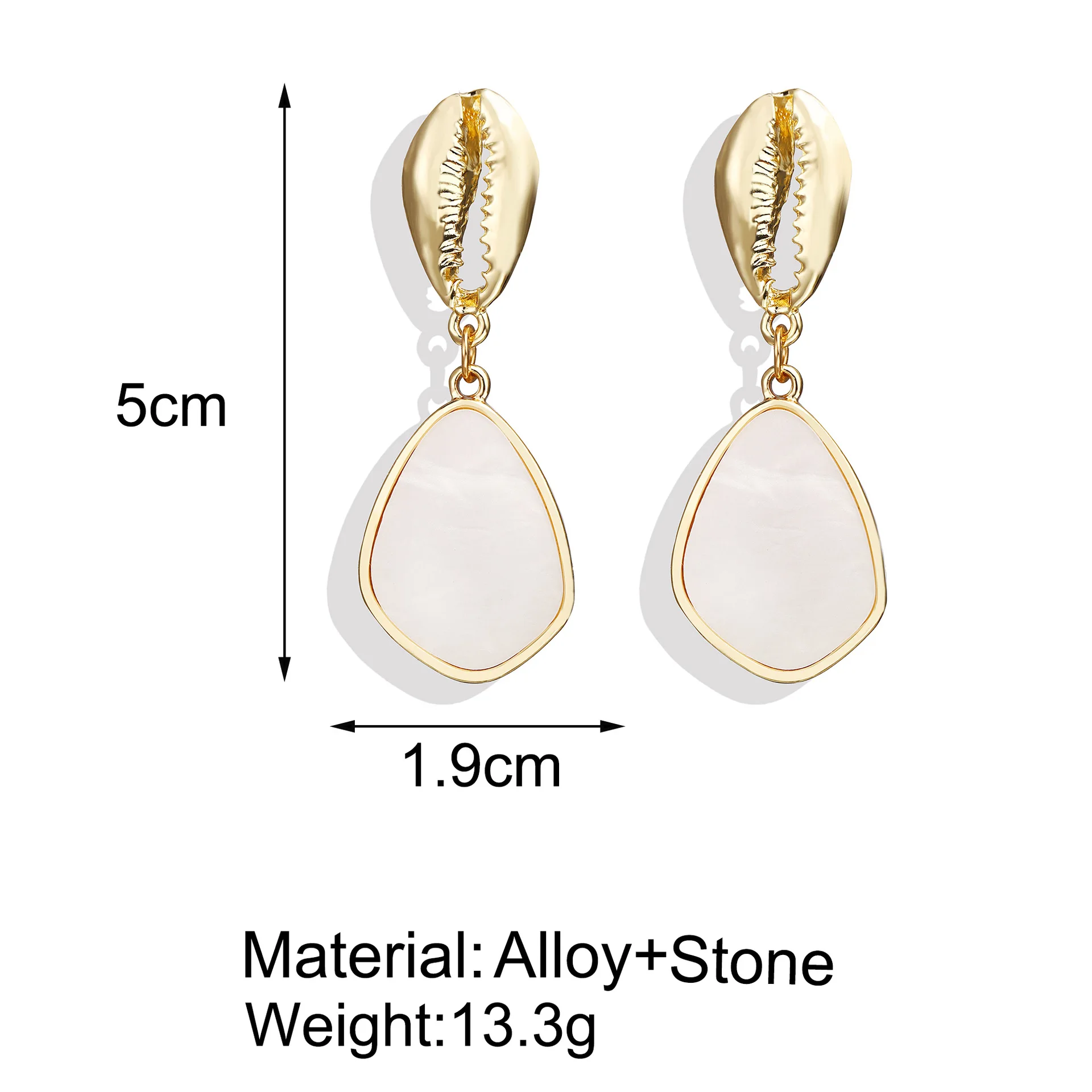 

New earrings creative retro simple gold-plated shell acrylic Earrings crystal earrings earrings for women