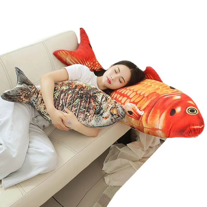 

New Arrive 20-140CM Cyprinus Carpio Fish Koi Carp Plush Toys Lifelike Stuffed Aquatic Fishes Pillow For Kid Gift 2021