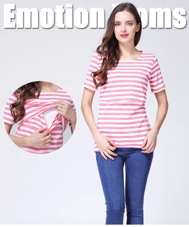 Emotion Moms/одежда с коротким рукавом для беременных и кормящих мам; топы для беременных женщин; летняя футболка для беременных