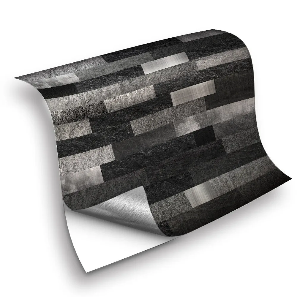 

Black Brick Metal Mosaic Tile sticker American Kitchen bathroom self-adhesive 10cm/15cm/25cm sticker wall renovation wallpaper