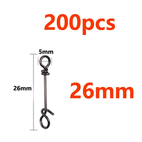 200pcs 26mm 200 шт., нержавеющая сталь, супер сильные зажимы для рыбалки в соленой воде, зажимы для быстрой приманки, аксессуары для крючков - Цвет: 200pcs 26mm