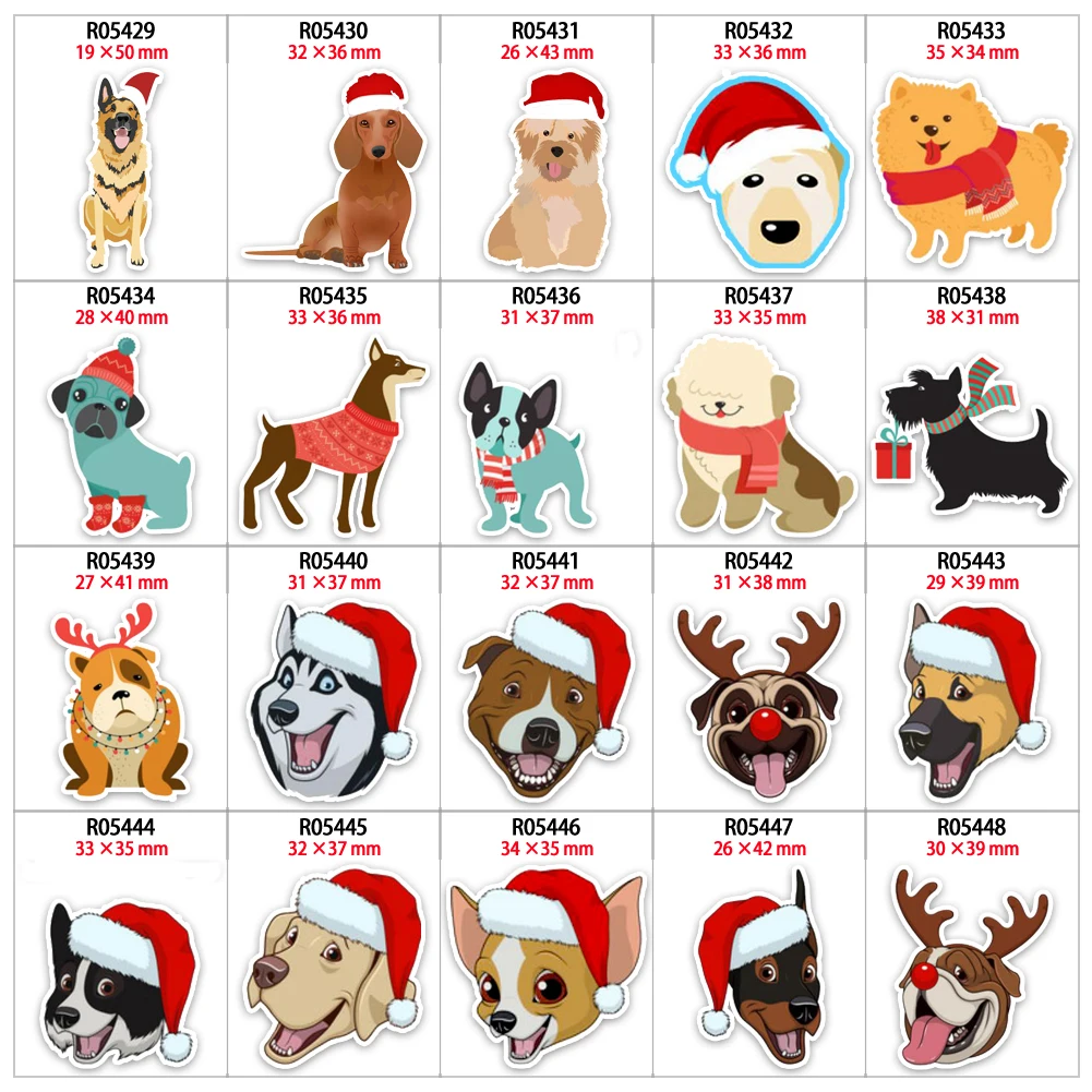 

Каваи собаки с рождественским узором печатные центральные части акриловые смолы для DIY праздничные украшения ремесла R0542 R0543 R0544