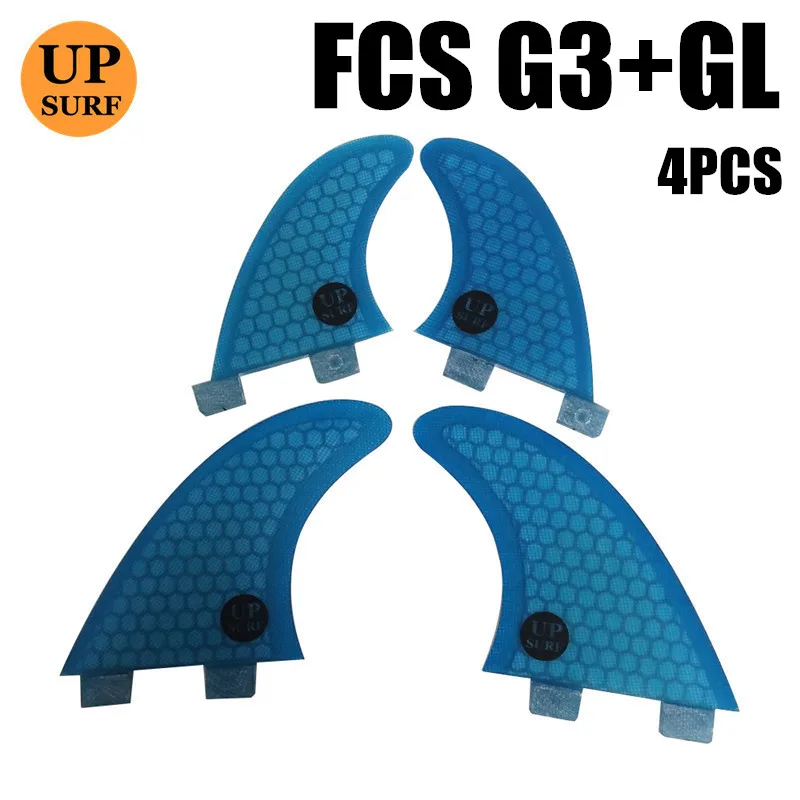 G3GL 4pcs blue Upsurf логотип FCS плавники G3/G5/GL с винтами и ключ плавники сумка для серфинга сотовый плавник Стекловолокна Плавники FCS Quilhas плавники - Цвет: G3GL 4pcs blue