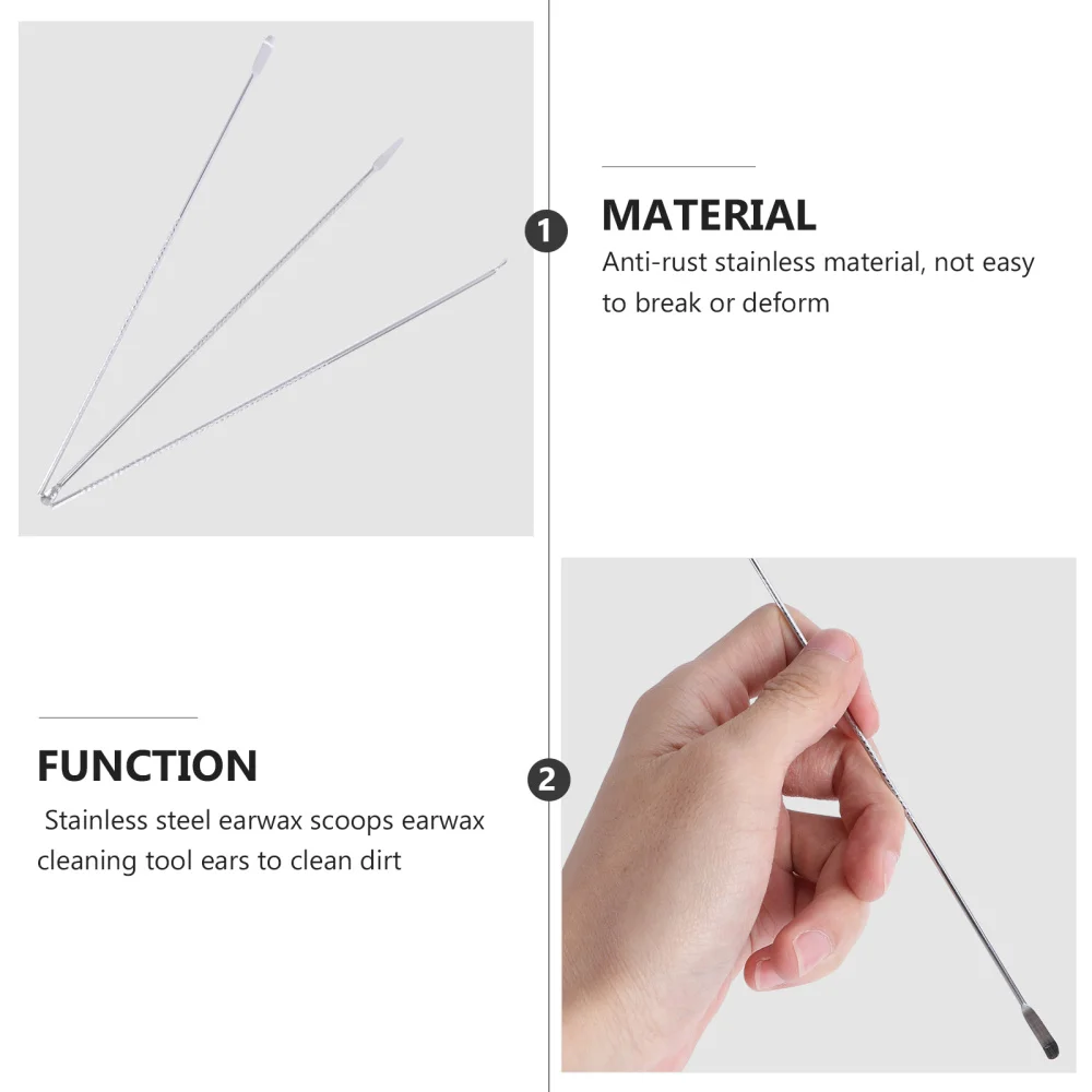 

15Pcs Stainless Earpick Household Earwax Cleaning Spoons Cleaning Tools (Silver)