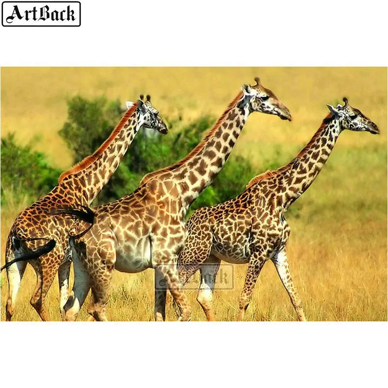 

Новый полный квадратный алмаз живопись Жираф 5d diy Бриллиантовая мозаичная фигурка животного Рукоделие 3d круглая вышивка декоративная накл...