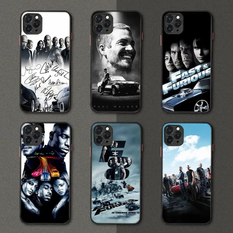 

Fast And Furious Moive Phone Case Black Transparent Matte For IPhone 7 8 11 12 S Mini Pro X XS XR MAX Plus Cover Shell