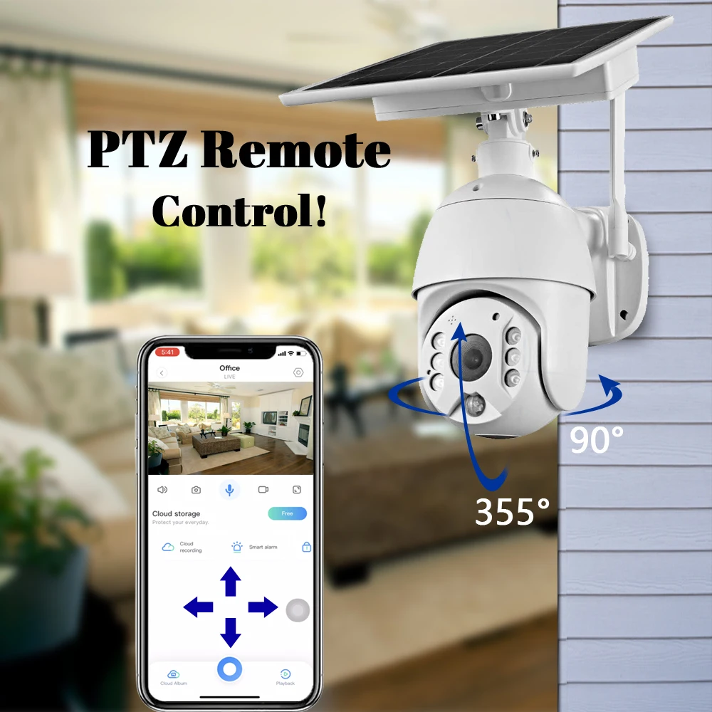 Беспроводная солнечная панель 8 Вт 4G SIM карта флэш 1080P Wi Fi умный дом перезаряжаемая