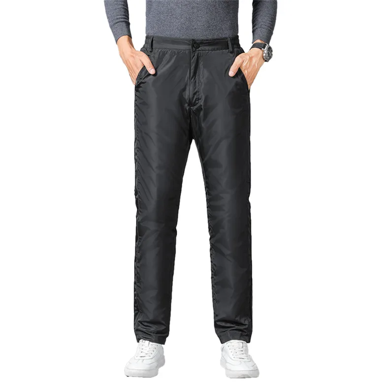 

2020 Men's New Style down Wadded Trousers Youth Thick Loose Windproof Outer Wear Warm-Keeping Pants