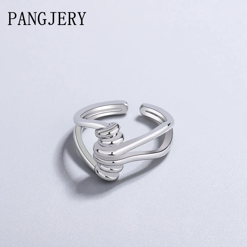 

PANGJERY 925 Sterling Silver Spring Rings for Women Creative Trendy Design Irregular Personality Luxury Christmas Jewelry Gifts