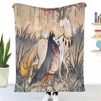 the wish teakitsune fox yokai throw blanket sheets on the bed blanket on the sofa decorative bedspreads for children throw