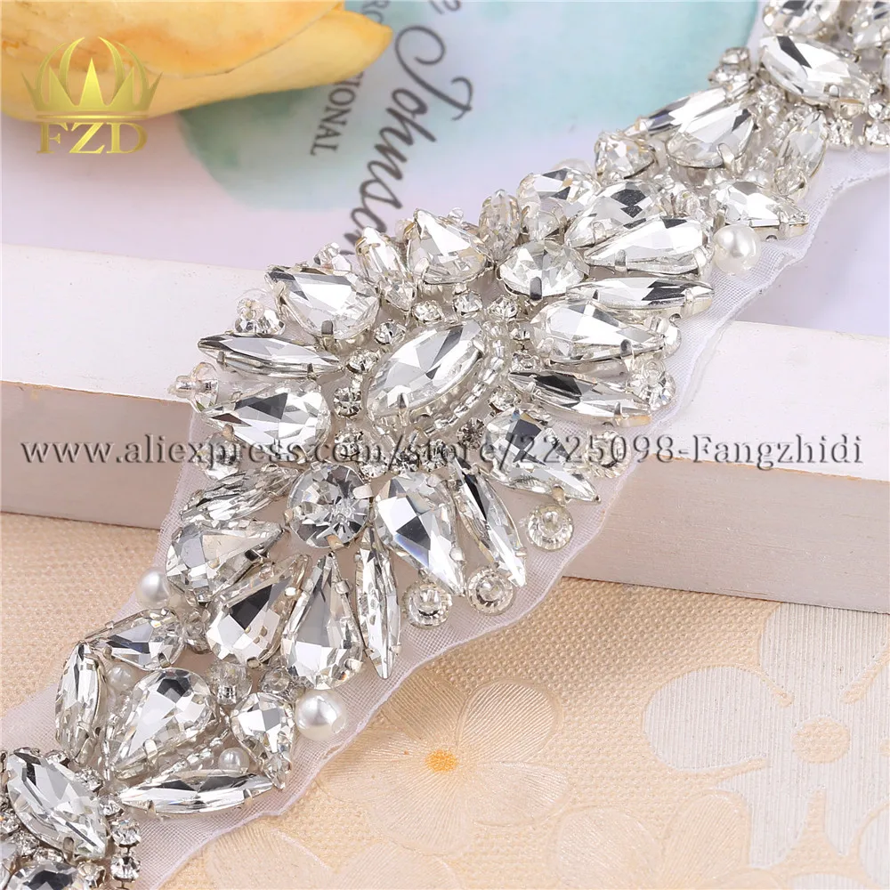 FZD 1 шт. Горячая фиксация утюгом бисером стразы аппликации для Sash Кристалл