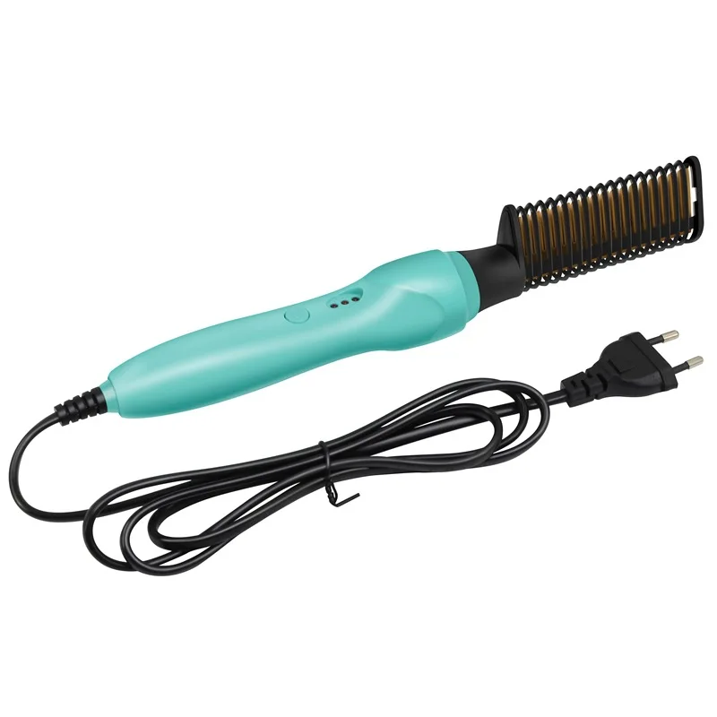 

Drop shipping 2021 new straight hair comb dry and wet dual-use curly hair air Liu Hai shape comb red green alloy comb curler